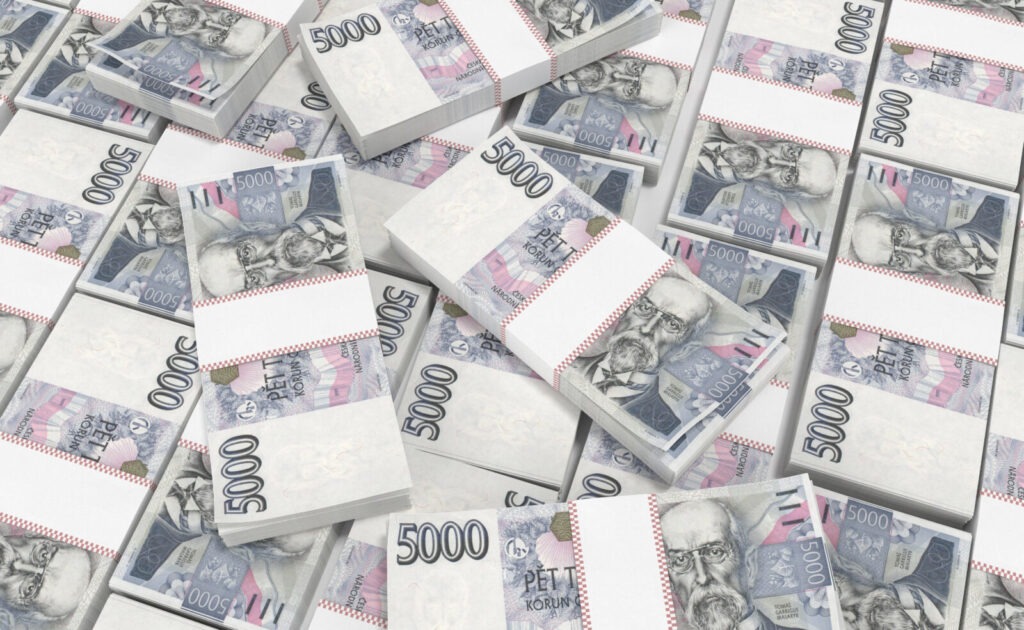 3drealisticrenderof5000stackczechcrownceskakoruna