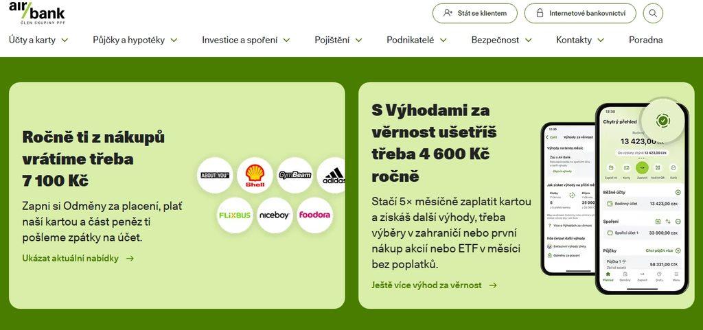Při hledání studentské půjčky České spořitelny, ČSOB či Air Bank narazí zájemce na nabídku studentských účtů. V jejich rámci nabízí banky různé odměny a cashbacky za používání a placení.