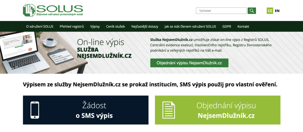 SOLUS shromažďuje záznamy od mobilních operátorů, energetických společností i nebankovních poskytovatelů.