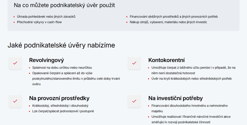 Typů podnikatelského úvěru je na trhu celá řada, mohou pokrýt různé firemní potřeby a jsou často určeny jak firmám, tak slouží jako úvěr pro živnostníky.