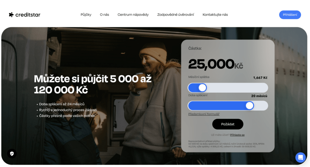 Creditstar je licencovaný nebankovní poskytovatel, který na českém trhu funguje pod dohledem ČNB.